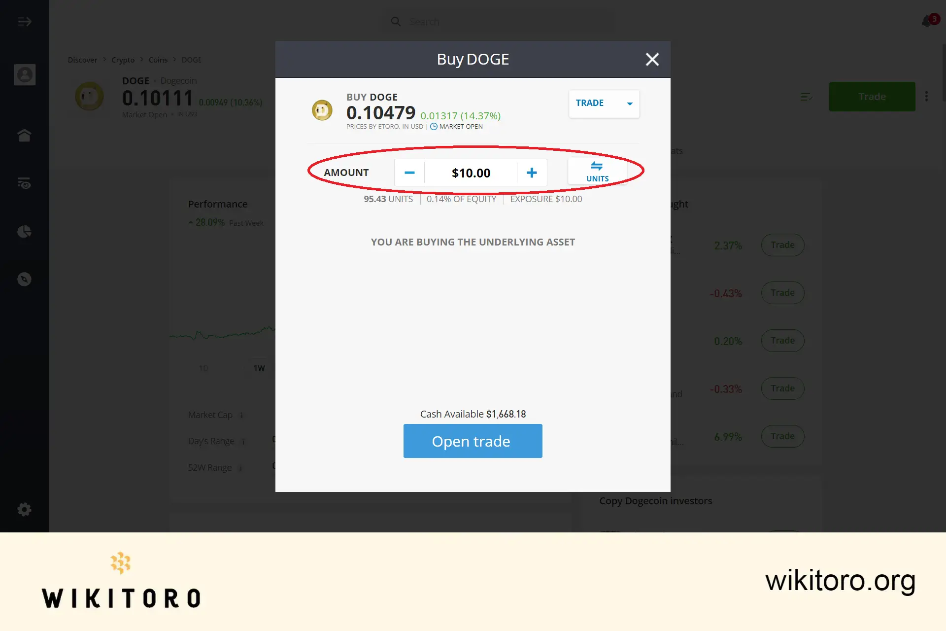 Comprar dogecoin no eToro