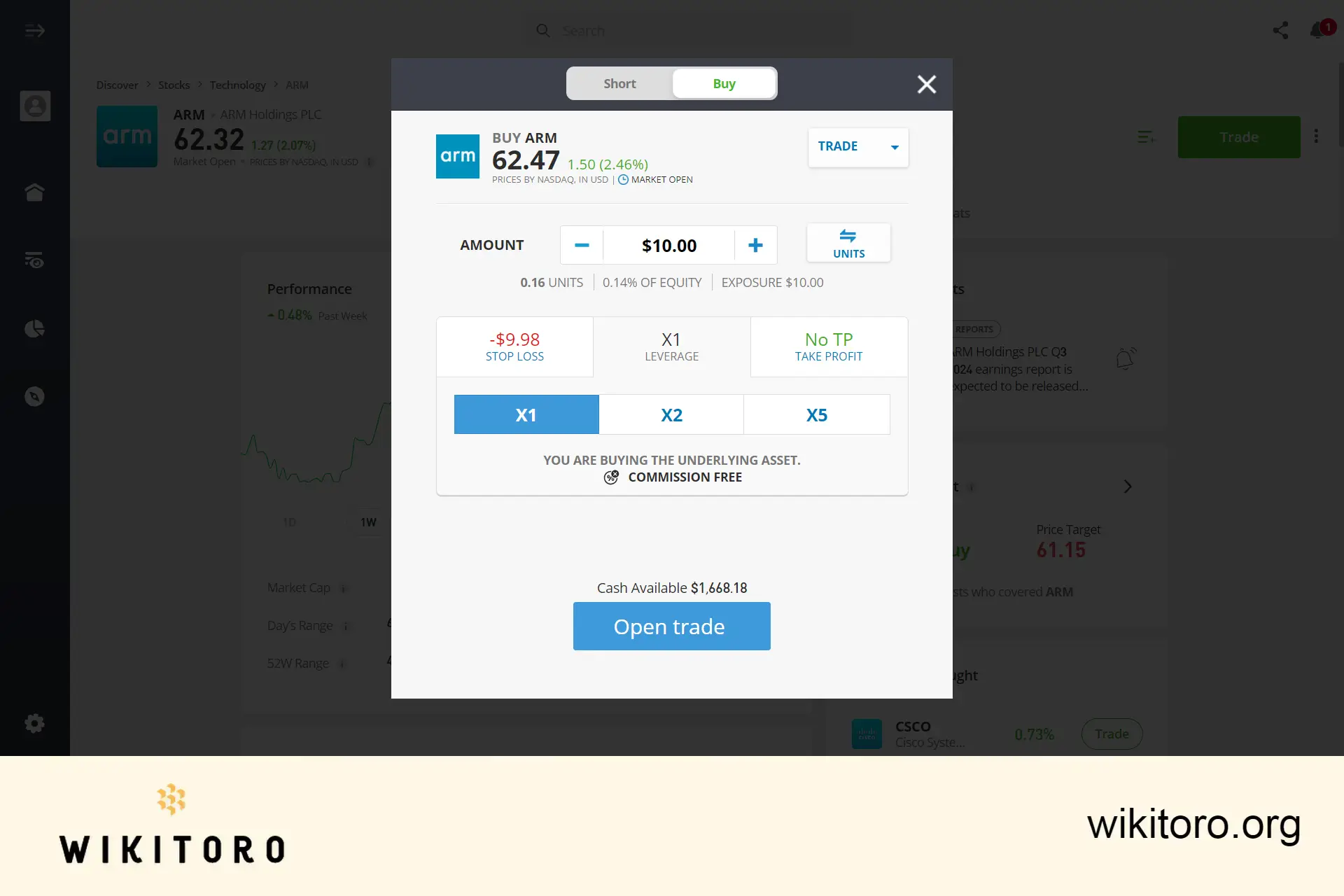 Comprar acções Arm no eToro